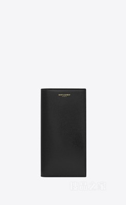 Saint Laurent Paris涂层树皮纹皮革长款钱包