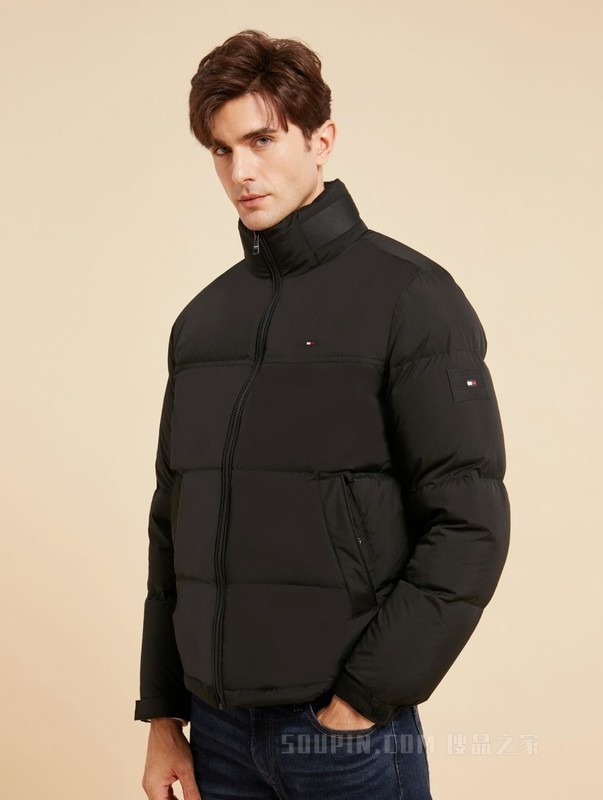 23新款秋冬男装简约绣标鸭绒绗缝保暖合身羽绒服外套02541