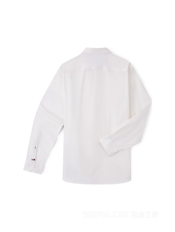 23新款早秋男装丝光棉斜纹绣标垂顺合身长袖衬衫外套31826