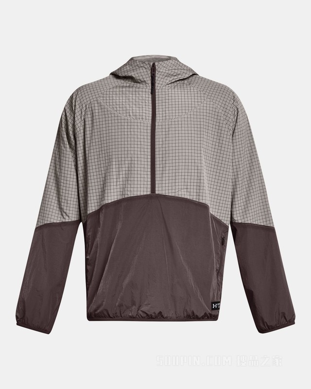 男士UA RUSH梭织1/2拉链连帽上衣