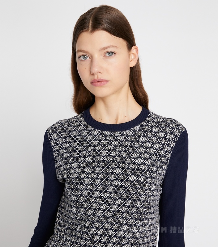 T Monogram 针织衫 T Monogram Tory 海军蓝色