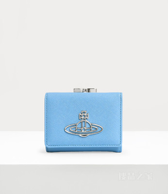 Saffiano Thin Line Small Frame Wallet