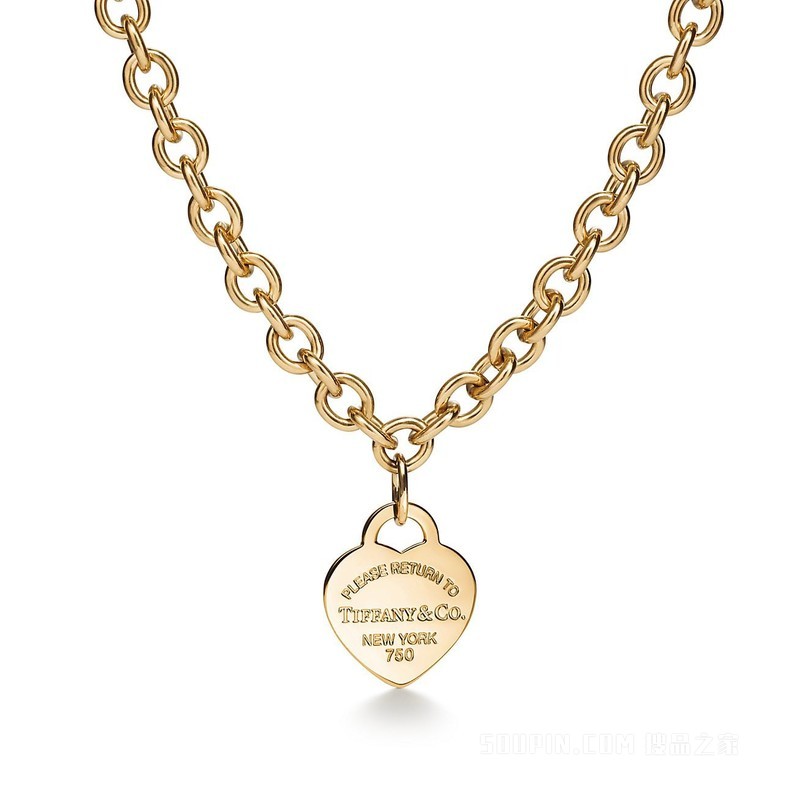 Return to Tiffany™ 系列 18K 黄金 Heart Tag 项链，中号