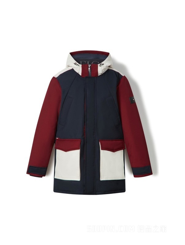 23新款秋冬男装拼色合身连帽鸭绒保暖派克羽绒服外套02547