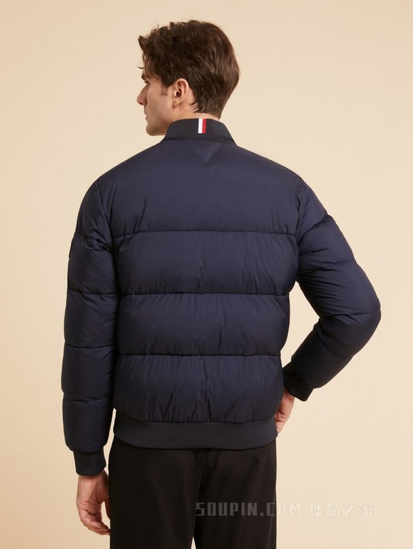 23新款秋冬男装字母织带棒球领合身保暖铺棉夹克外套02540