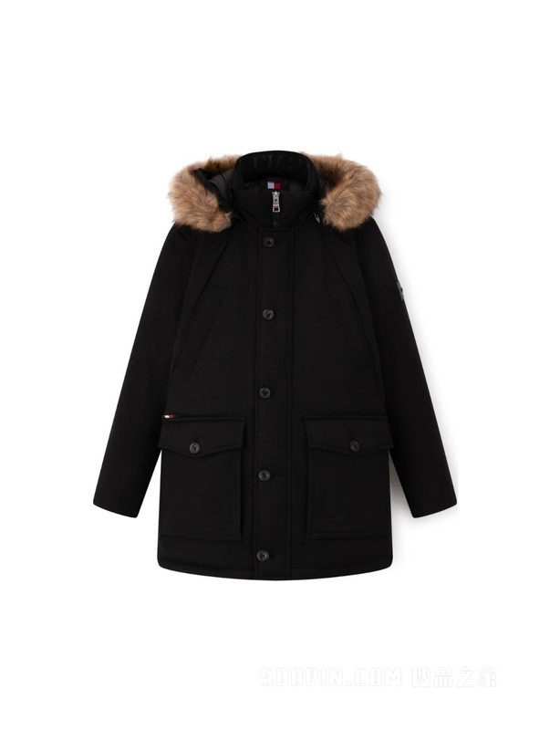 23新款秋冬男装户外中长鸭绒保暖合身毛领派克羽绒服02544