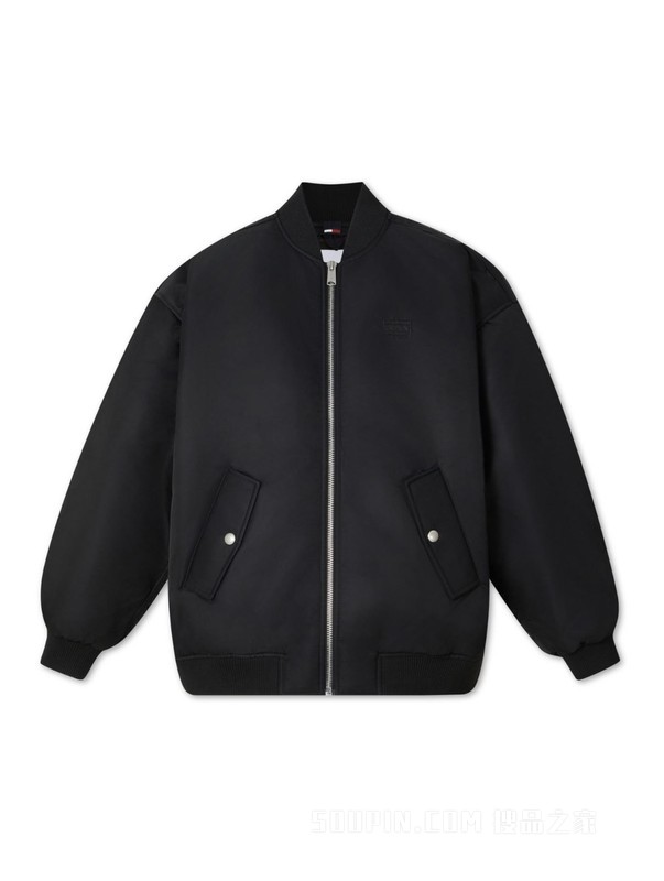 23新款秋冬女装同色刺绣旗标宽松棒球领保暖铺棉夹克16563