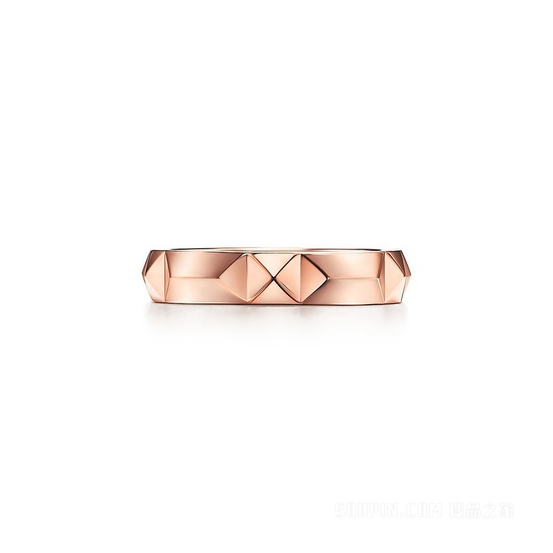 Tiffany True™ 系列 18K 玫瑰金戒指，宽 4 毫米
