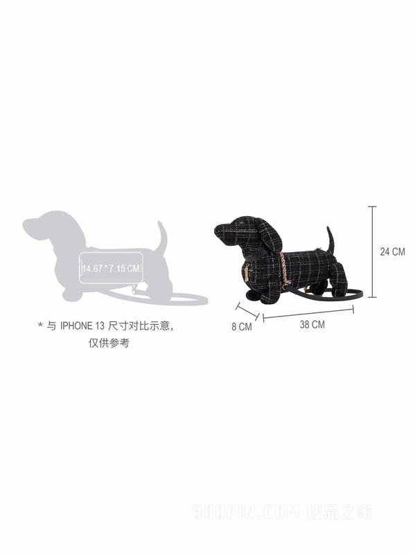 [早秋新品][七夕礼物][秀场拮选]经典格纹缎带粗花呢迷你HEC