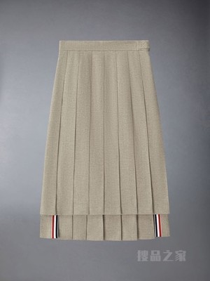 [早秋新品]女士及膝百褶裙