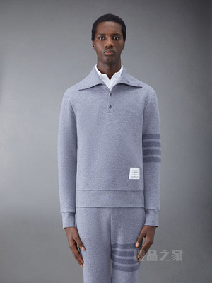 [早秋新品]男士四条纹羊毛回纹织漏斗领套头衫