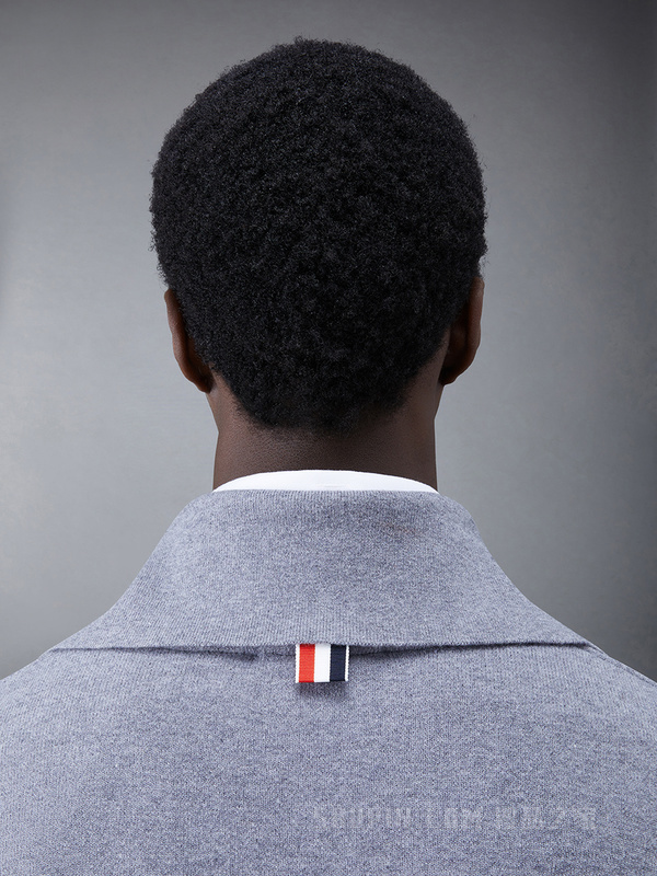 [早秋新品]男士四条纹羊毛回纹织漏斗领套头衫