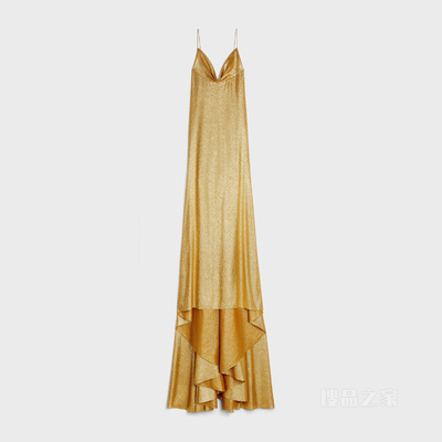 金银线绉绸内衣式连衣裙 24564