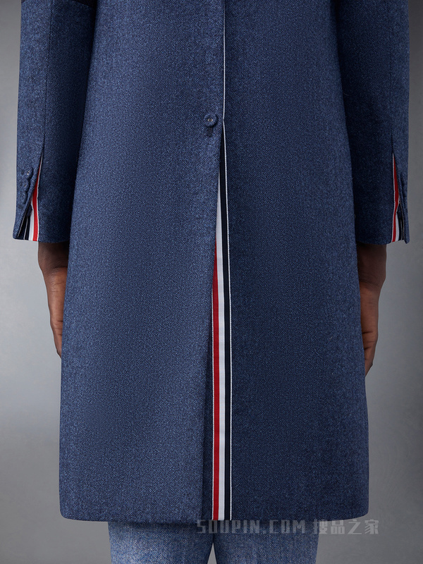 [早秋新品]男士四条纹花呢宽松小方领外套