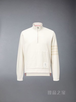 [早秋新品][七夕礼物]男士经典四条纹漏斗领回纹织套