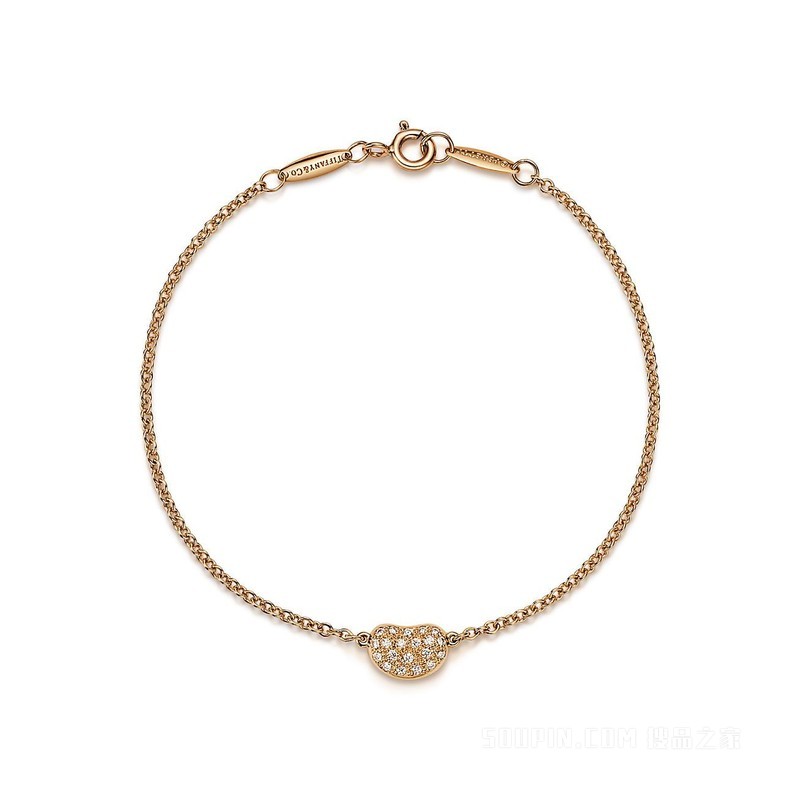 Elsa Peretti® Bean design 系列 18K 黄金镶钻手链