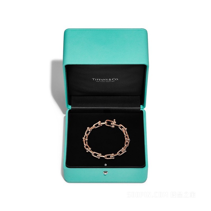 Tiffany HardWear 系列 18K 玫瑰金链环手链，中号