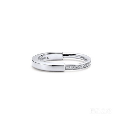 Tiffany Lock 系列 18K 白金镶钻戒指