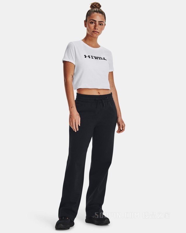 女士UA Rival抓绒直筒长裤