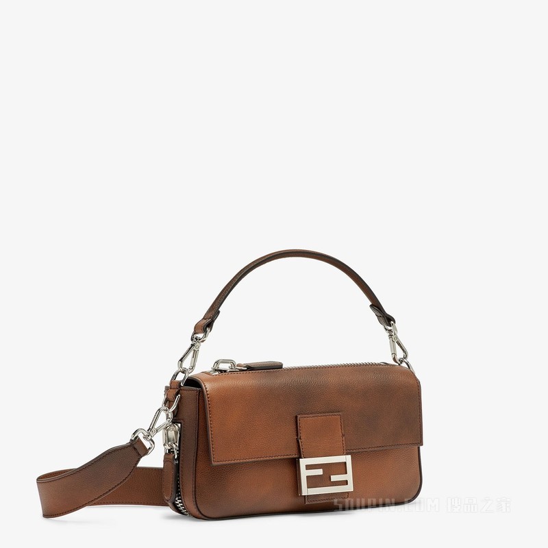 FENDI/芬迪】BAGUETTE手袋棕色磨面革手袋7VA600APDBF1MLK-搜品之家