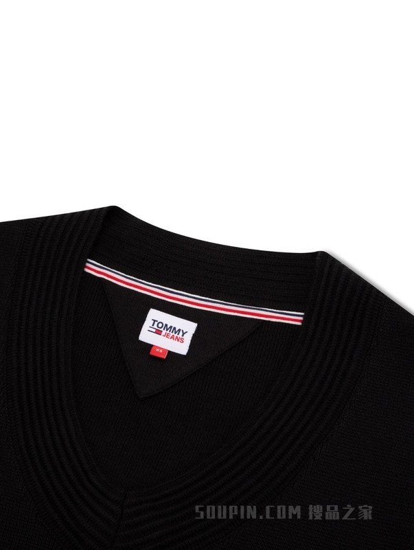 23新款秋冬女装复古摇滚刺绣字母宽松V领针织衫DW0DW16530