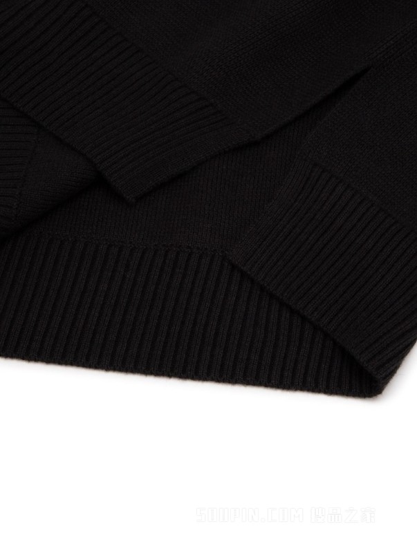 23新款秋冬女装复古摇滚刺绣字母宽松V领针织衫DW0DW16530