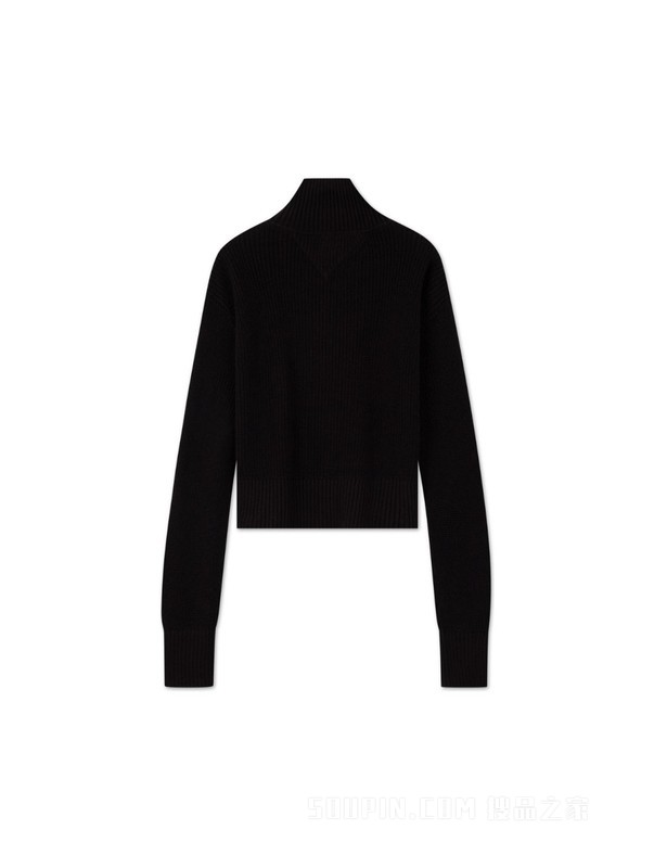 23新款秋冬女装美式街头半拉链合身版螺纹针织衫DW0DW16521