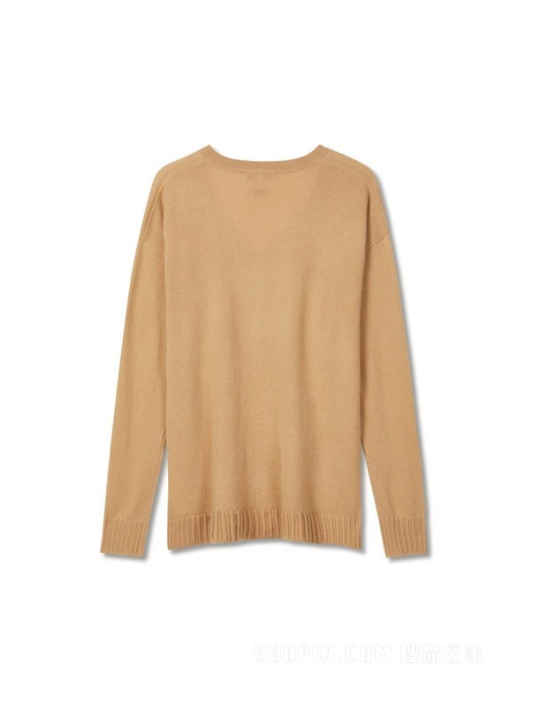 23新款秋冬女装羊毛羊绒混纺绣标V领针织衫毛衣XW0XW02680