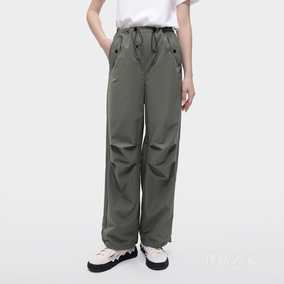 女子潮流运动超宽松梭织长裤