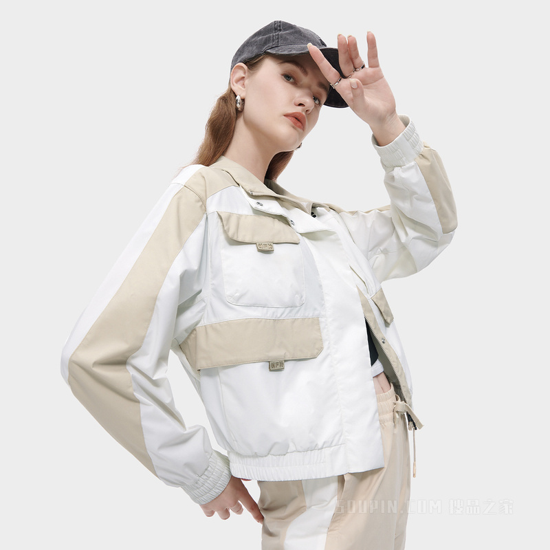 女子潮流运动宽松梭织外套