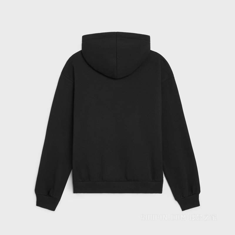 棉质抓绒连帽衫 黑色/水晶色-38CB