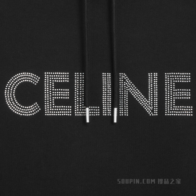 棉质抓绒连帽衫 黑色/水晶色-38CB