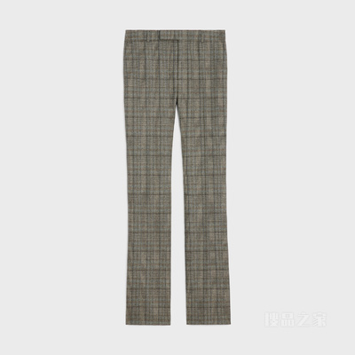 威尔士亲王法兰绒喇叭裤 象牙色/灰色/太妃糖色-97IP