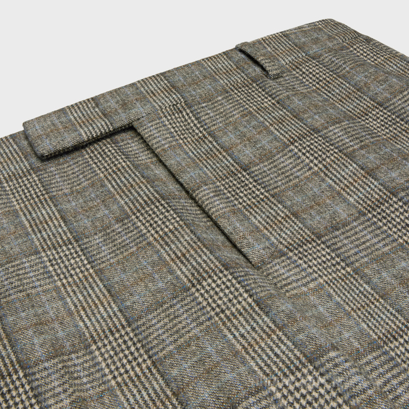 威尔士亲王法兰绒喇叭裤 象牙色/灰色/太妃糖色-97IP