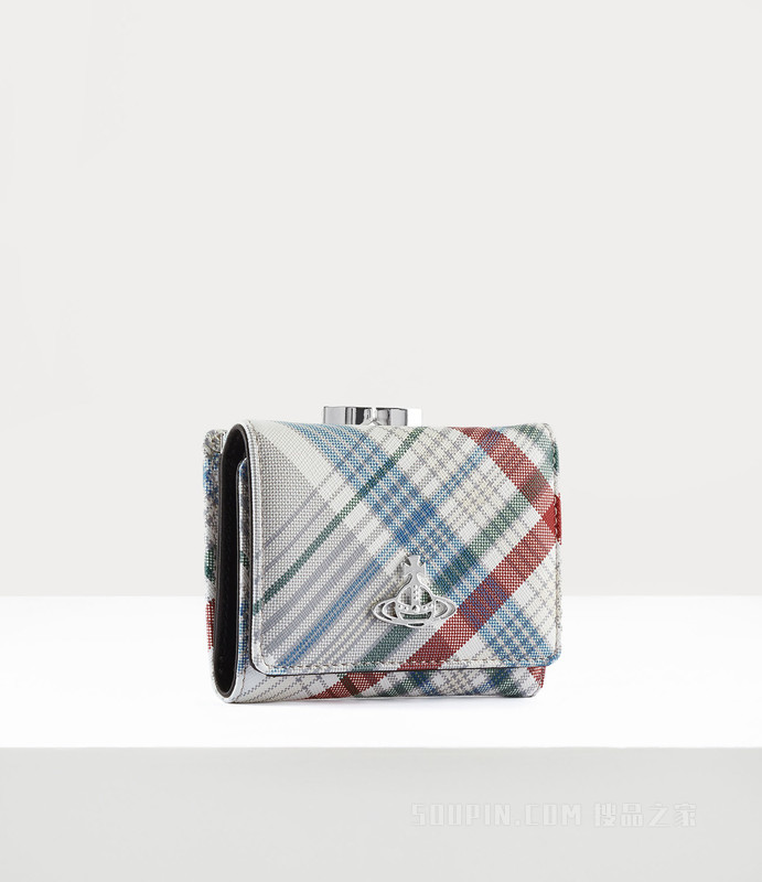 Vivienne Westwood】Saffiano print small frame wallet