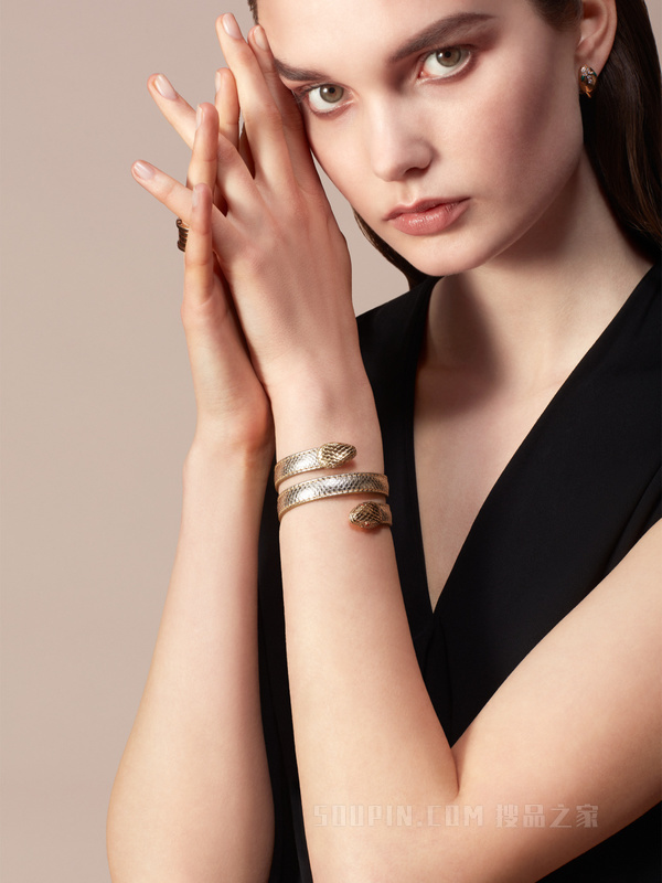 Serpenti Forever 皮革手镯
