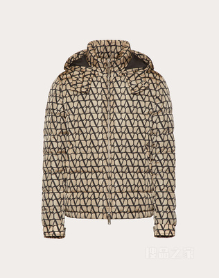 V标志尼龙羽绒服