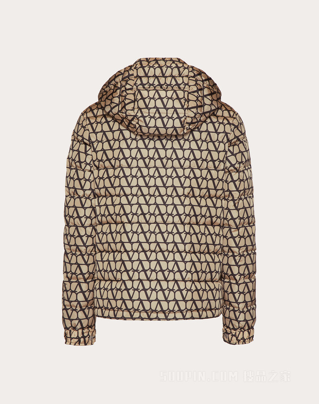 V标志尼龙羽绒服