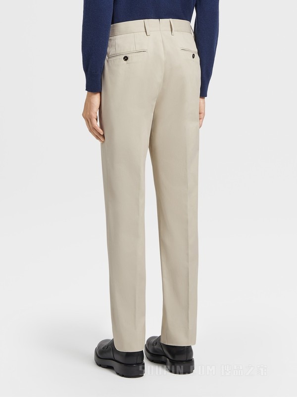 米白色棉质长裤