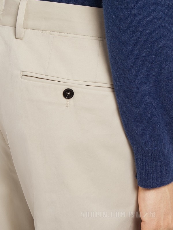 米白色棉质长裤