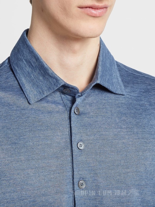 亚麻短袖 Polo 衫