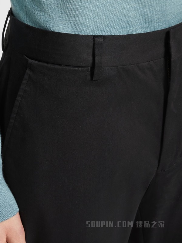 黑色棉质长裤