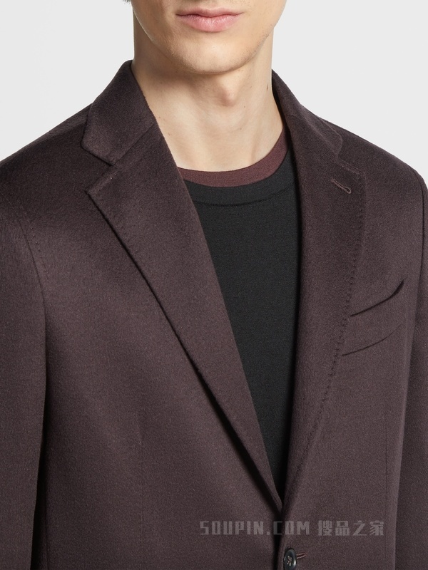 深酒红色 Oasi Cashmere 衬衫夹克