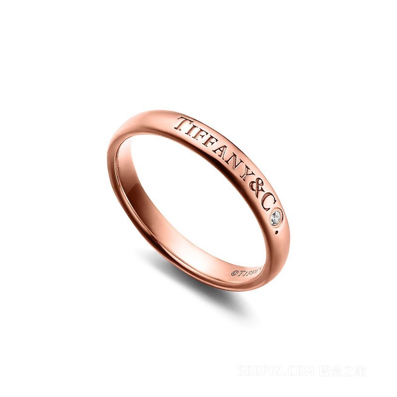 T&CO.® 系列 18K 玫瑰金镶钻戒指