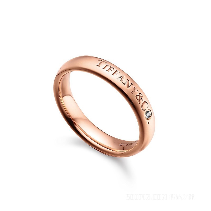 T&CO.® 系列 18K 玫瑰金镶钻戒指