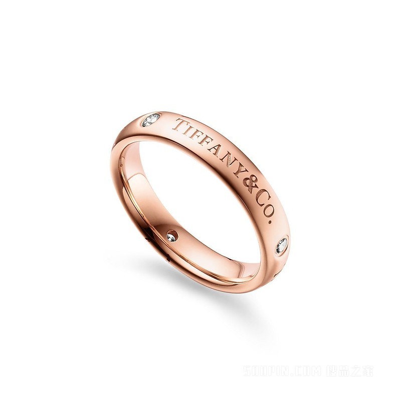 T&CO.® 系列 18K 玫瑰金镶钻戒指