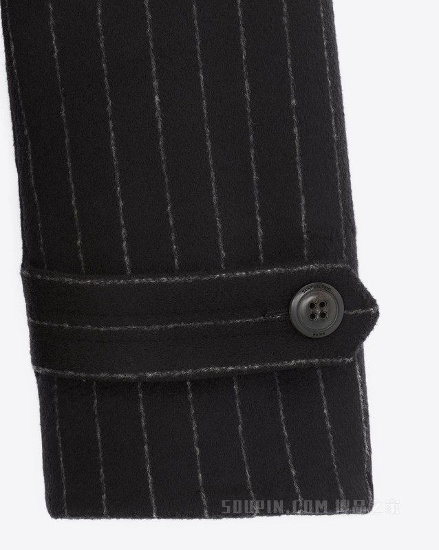 超大版型细条纹羊毛大衣