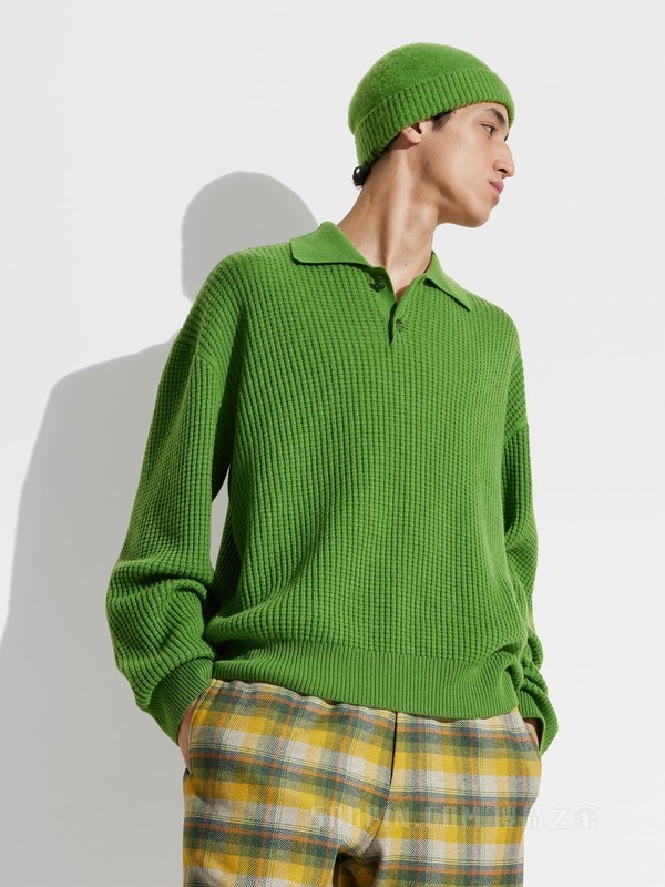 杰尼亚 x The Elder Statesman Oasi Cashmere Polo 衫