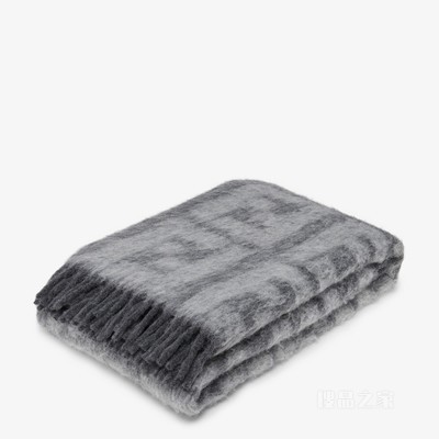休闲毛毯 灰色羊驼毛和羊毛休闲毯
