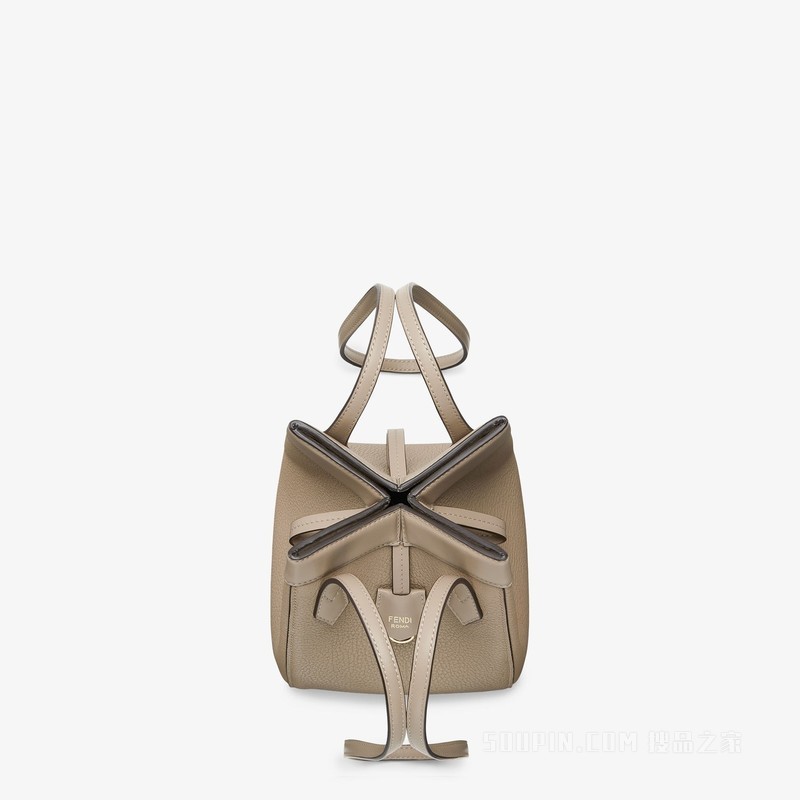 FENDI Origami Mini 百变鸽灰色皮革迷你手袋